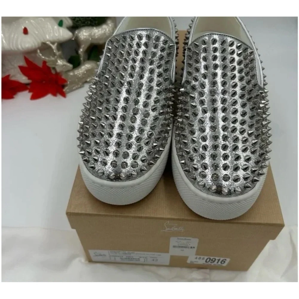 Christian Louboutin roller boat spike slip on sneakers size 44 made Italy